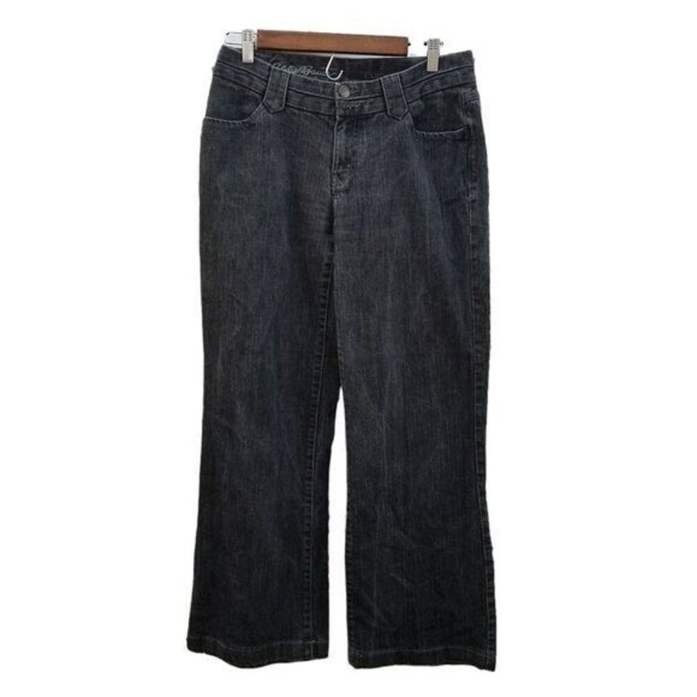 Eddie Bauer Womens Size 8 Black  Solid Bootcut Wide Jeans